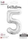 34 Gümüş Renk Folyo Balon ( 5 )