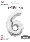 34 Gümüş Renk Folyo Balon ( 6 )