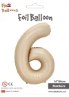34 Karamel Renk Folyo Balon ( 6 )