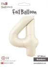 34 Krem Renk Folyo Balon ( 4 )