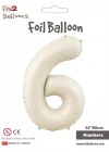 34 Krem Renk Folyo Balon ( 6 )