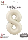 34 Krem Renk Folyo Balon ( 8 )