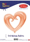 40 Delikli Rose Gold Kalp Folyo Balon