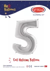 40 Gümüş Renk Folyo Balon ( 5 )