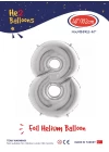 40 Gümüş Renk Folyo Balon ( 8 )