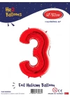 40 Kırmızı Renk Folyo Balon ( 3 )