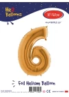 16Altın Renk Folyo Balon ( 6 )