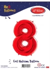 40 Kırmızı Renk Folyo Balon ( 8 )