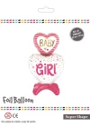 Pembe Ayaklı Baby Girl Folyo Balon
