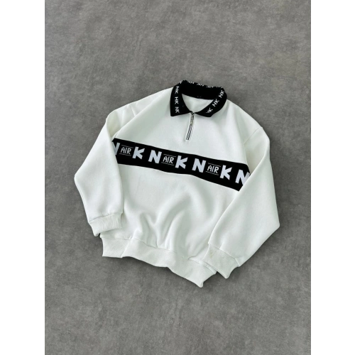 Air Polo Yaka Unisex Sweatshirt Beyaz