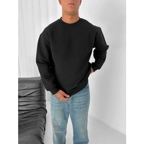 Basic Oversize Unisex Sweatshirt Siyah