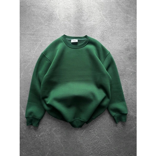 Basic Oversize Unisex Sweatshirt Yeşil