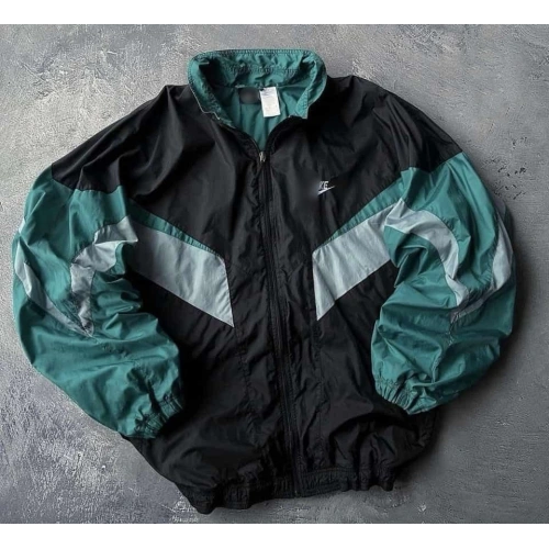 Black Green Oversize Paraşüt Ceket