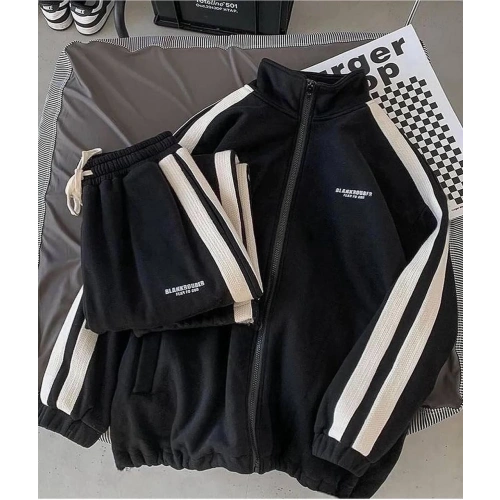Blank Şardonlu Unisex Eşofman Takımı Siyah