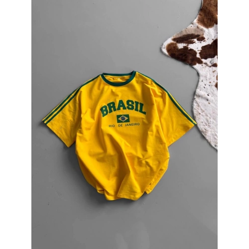 BRASIL Oversize Unisex Tshirt Sarı