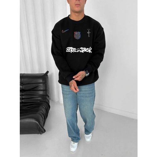 Cactus Oversize Unisex Sweatshirt Siyah