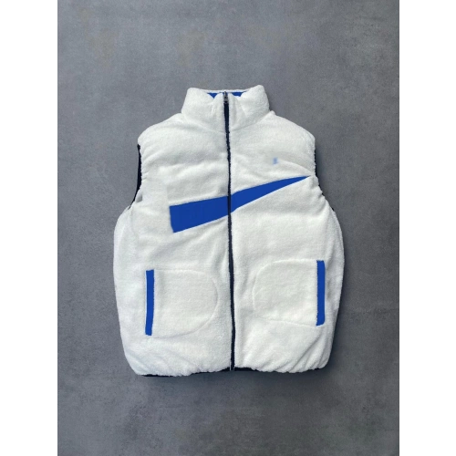 Çift Taraflı Peluş Yelek Mavi