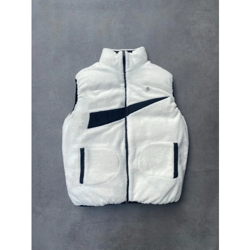 Çift Taraflı Peluş Yelek Siyah