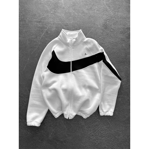 Dik Yaka Unisex Oversize Hırka Beyaz