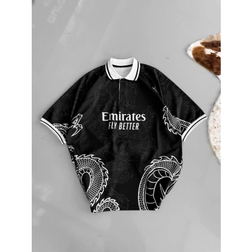 Emirates Unisex Oversize Tshirt Siyah
