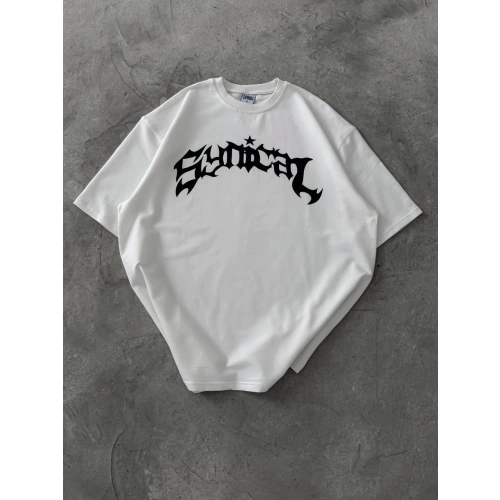 Grafty Unisex Oversize Tshirt Beyaz