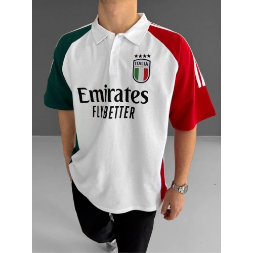 İtaly Baskı Polo Yaka T-Shirt
