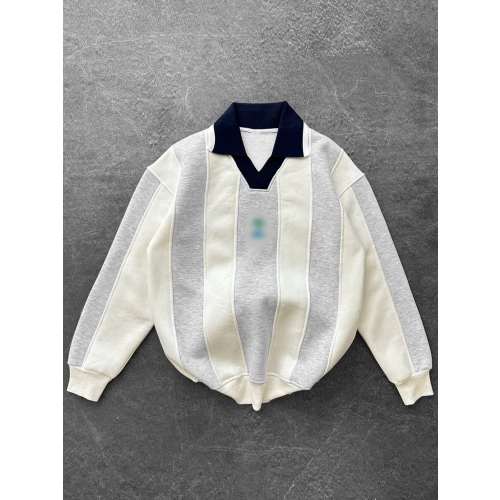 MRH Unisex Polo Yaka Sweatshirt Beyaz