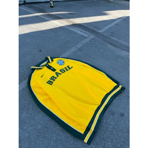 Polo Yaka Brasil Unisex Sweatshirt Sarı