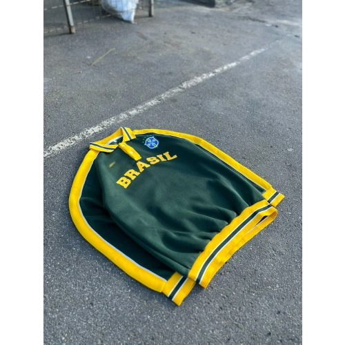 Polo Yaka Brasil Unisex Sweatshirt Yeşil