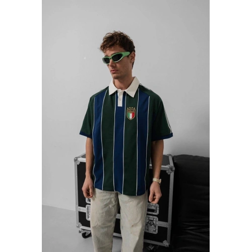 Şerit İtaly Unisex Polo Yaka Tshirt