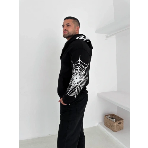 Spider Unisex Oversize Hırka Siyah
