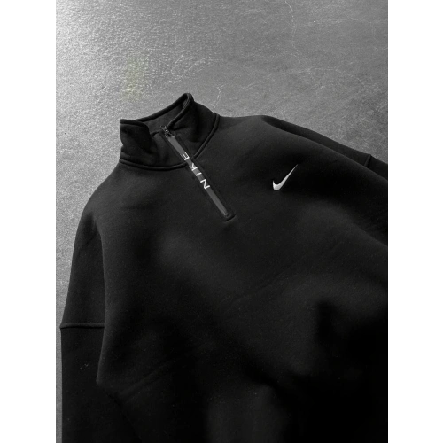 Yaka Detay Sweatshirt Siyah