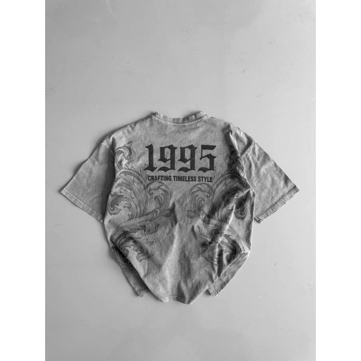 1995 Oversize Unisex T-Shirt Gri