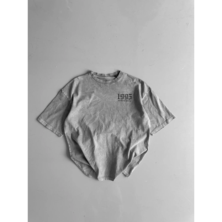 1995 Oversize Unisex T-Shirt Gri