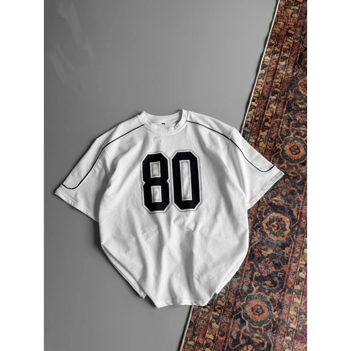 80 Unisex Oversize Tshirt Beyaz