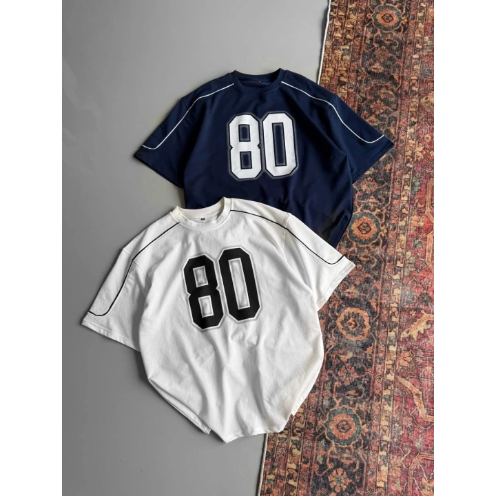 80 Unisex Oversize Tshirt Beyaz