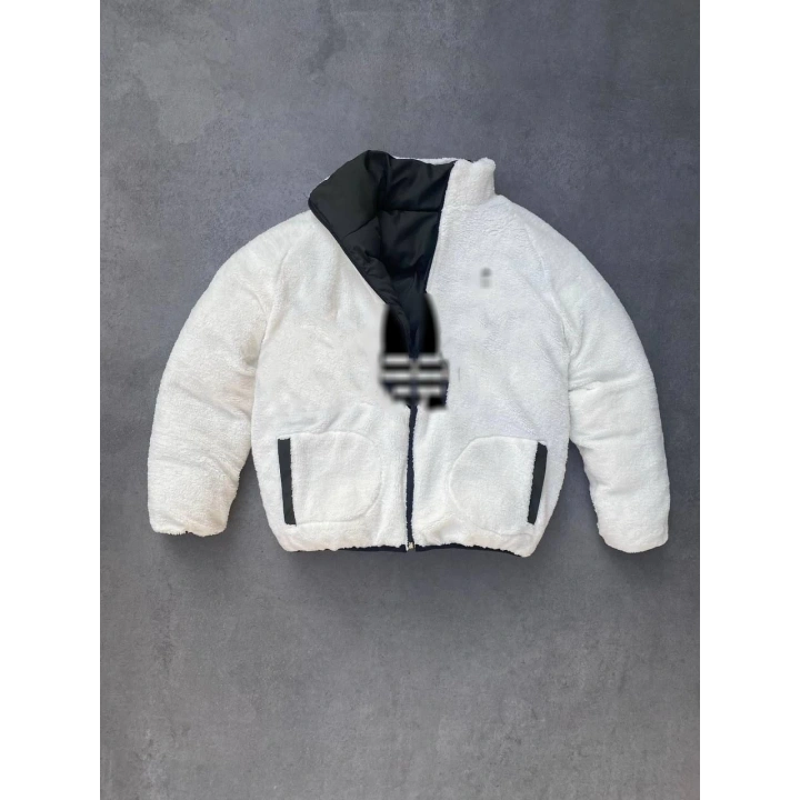 AD Çift Taraflı Peluş Mont Beyaz