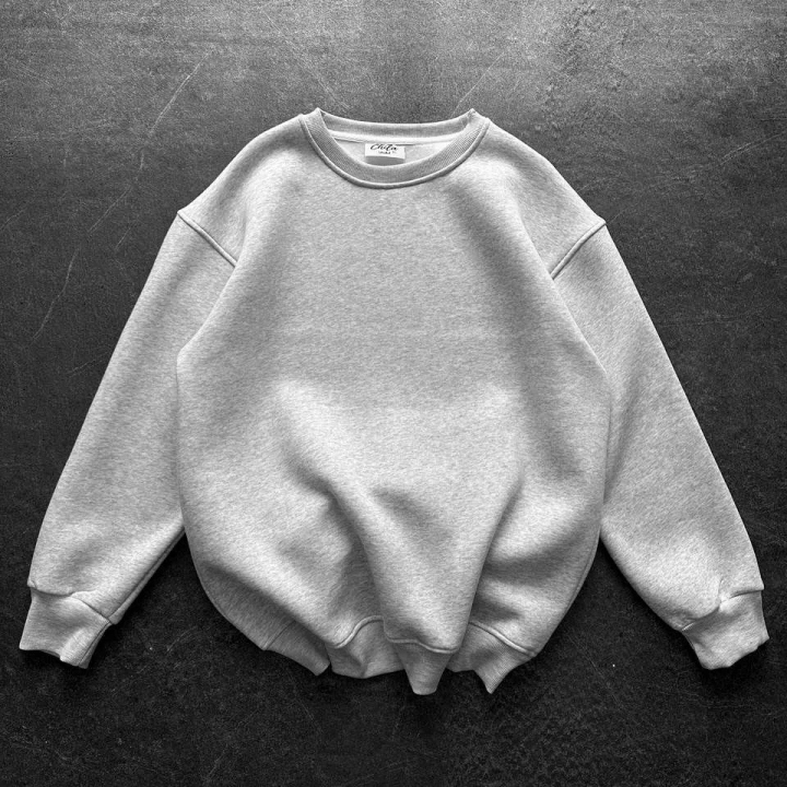 Basic Oversize Unisex Sweatshirt Gri