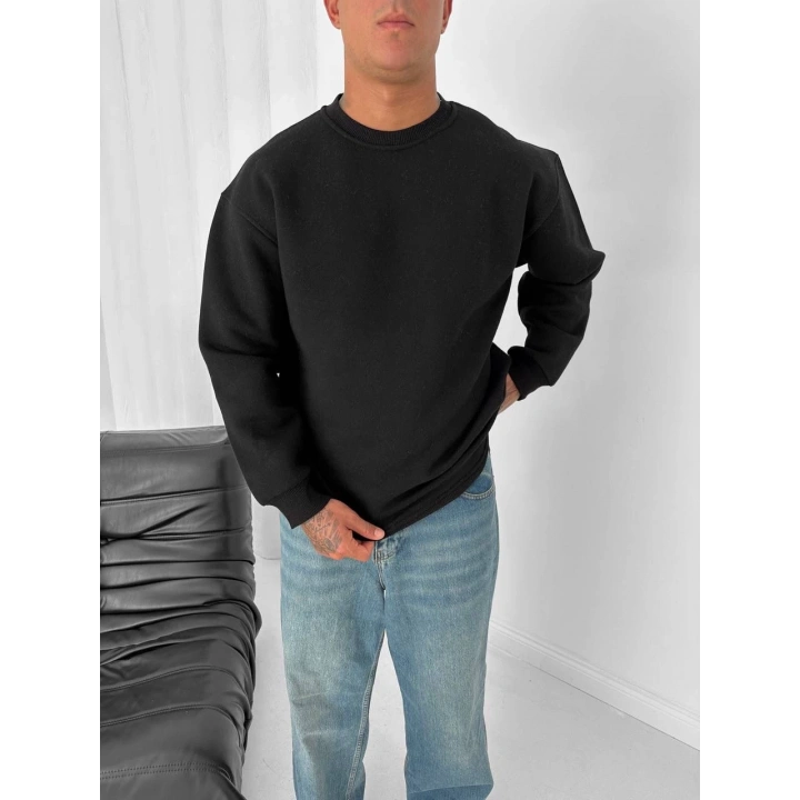 Basic Oversize Unisex Sweatshirt Siyah