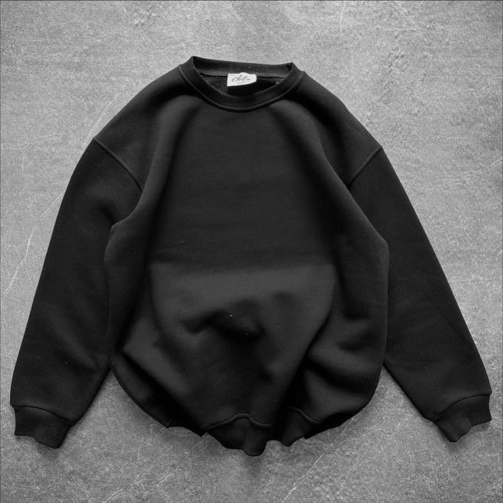 Basic Oversize Unisex Sweatshirt Siyah