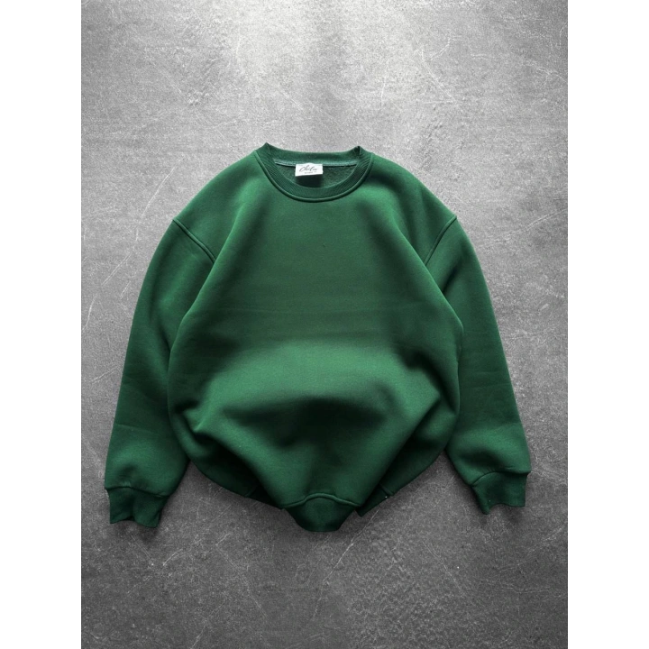 Basic Oversize Unisex Sweatshirt Yeşil