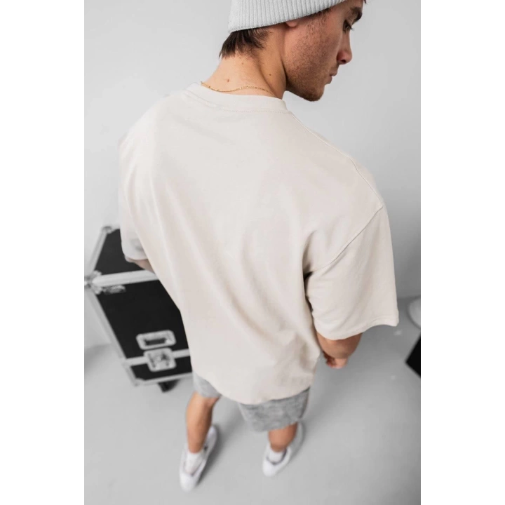 Basic Oversize Unisex Tshirt Krem