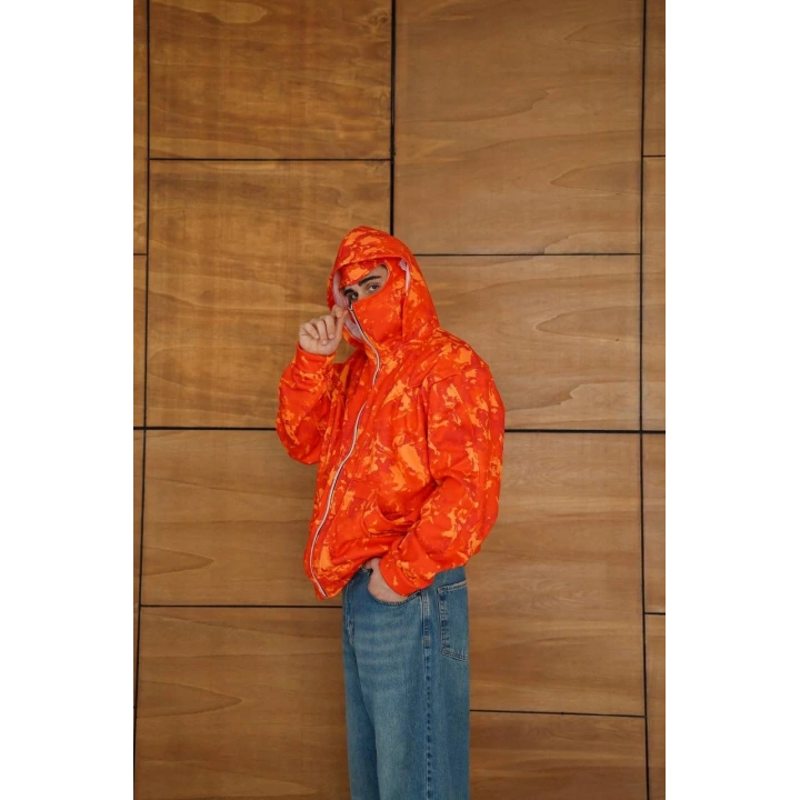Baskılı Taraftar Maskeli Unisex Hırka Kırmızı