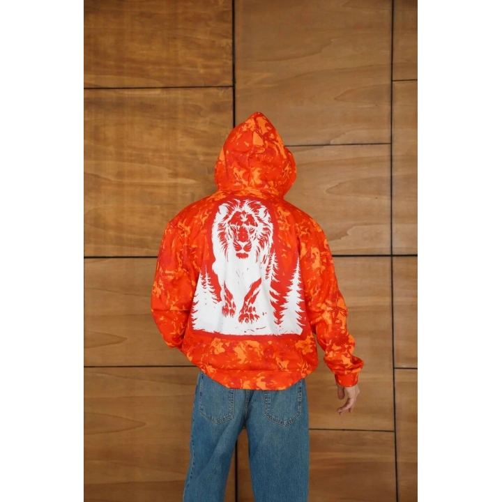 Baskılı Taraftar Maskeli Unisex Hırka Kırmızı