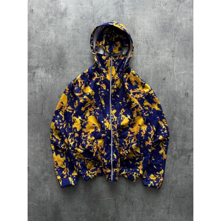 Baskılı Taraftar Maskeli Unisex Hırka Lacivert