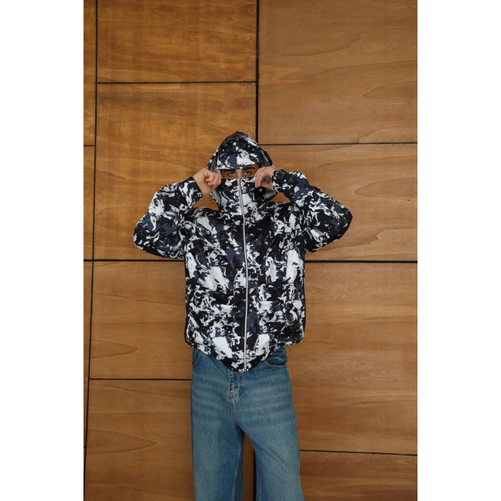 Baskılı Taraftar Maskeli Unisex Hırka Siyah