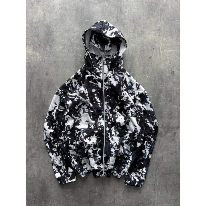 Baskılı Taraftar Maskeli Unisex Hırka Siyah