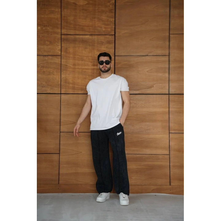 Bel Lastik Şerit Detay SWD Eşofman Siyah