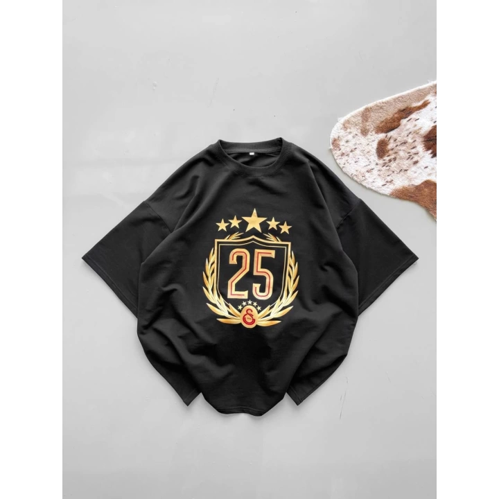 Bisiklet Yaka Basic Taraftar Tshirt Siyah