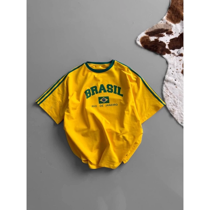 BRASIL Oversize Unisex Tshirt Sarı